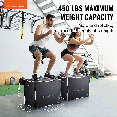 3-in-1 Plyo Jump Box 30/24/20" Wooden Agility Training Box