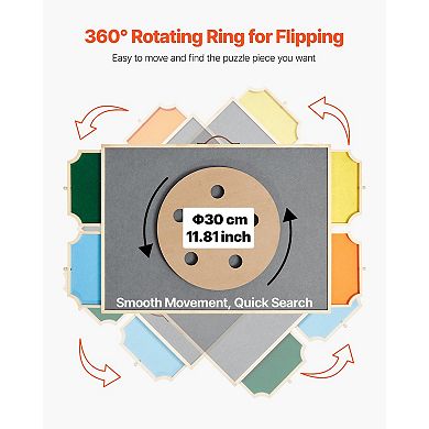 1000-Piece Rotating Puzzle Board 29"x21" with Felt Drawers