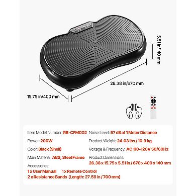 Vibration Plate Exercise Machine Whole Body Trainer with Resistance Bands