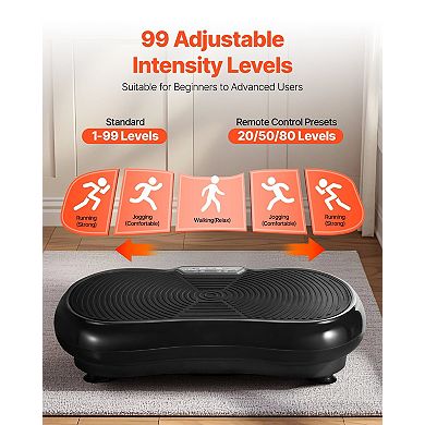 Vibration Plate Exercise Machine Whole Body Trainer with Resistance Bands