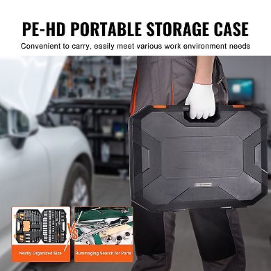 145-Piece Professional Tool Set with SAE/Metric Sockets & Storage Case