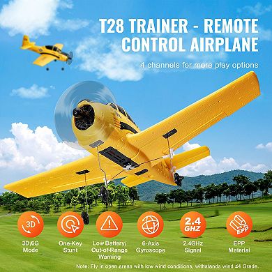 4-Channel RC Airplane with Gyro Stabilizer