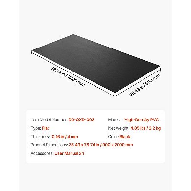 Treadmill Mat 35.5"x78.7" Heavy Duty PVC Exercise Equipment Floor Protector