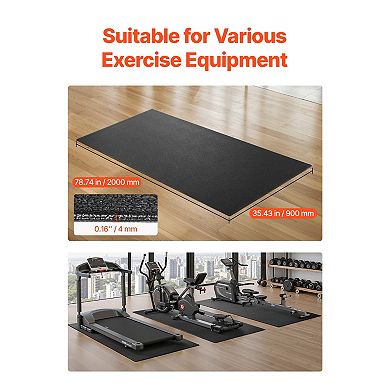 Treadmill Mat 35.5"x78.7" Heavy Duty PVC Exercise Equipment Floor Protector