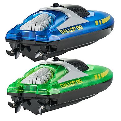 2-Pack RC Racing Boats with LED Light