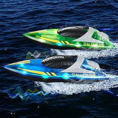 2-Pack RC Racing Boats with LED Light