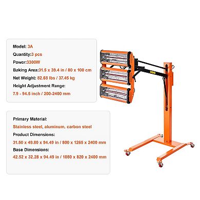 3300W High Power Infrared Paint Curing Lamp for Automotive Applications