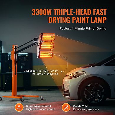 3300W High Power Infrared Paint Curing Lamp for Automotive Applications