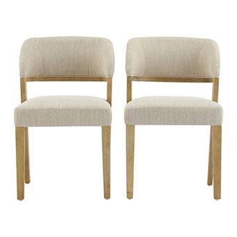 Camas Upholstered Dining Chairs with Rubberwood Legs (Set of 2) by Christopher Knight Home