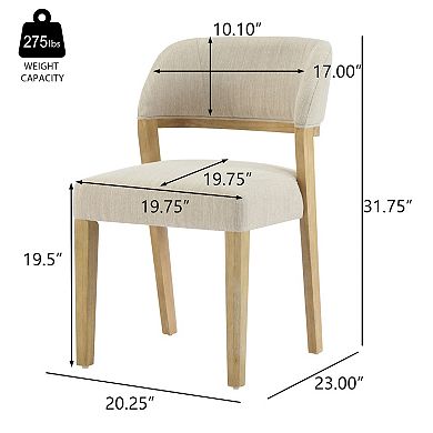 Camas Upholstered Dining Chairs with Rubberwood Legs (Set of 2) by Christopher Knight Home