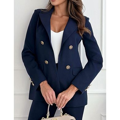 Women's Breasted Blazer Casual Elegant Suit Jacket