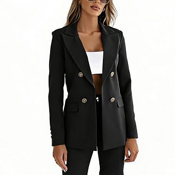 Women's Breasted Blazer Casual Elegant Suit Jacket