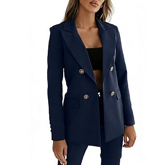 Women's Breasted Blazer Casual Elegant Suit Jacket