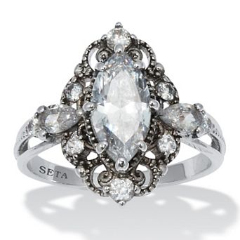 PalmBeach Jewelry 2.72 TCW Marquise Cut Cubic Zirconia Ring