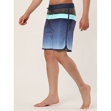2 Packs Men's Summer Color Block Drawstring Beach Swimwear Board Shorts