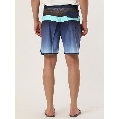 2 Packs Men's Summer Color Block Drawstring Beach Swimwear Board Shorts