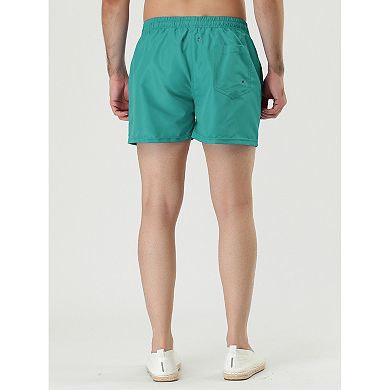 2 Packs Men's Summer Drawstring Waist Solid Color Mesh Lining Board Shorts with Pockets