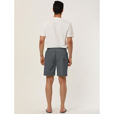 2 Packs Men's Solid Color Drawstring Mesh Lined Board Shorts with Pockets