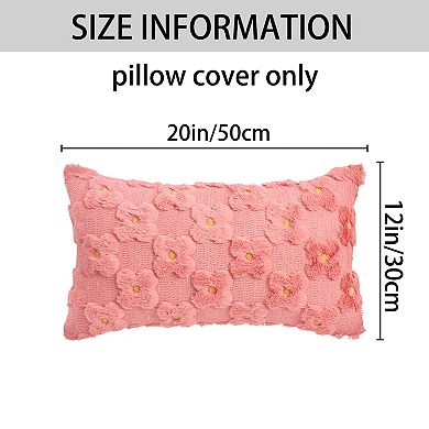 Decorative Pillow Covers Pack of 2 Cute Floral Embroidery Covers Flower Pattern Cushion Covers