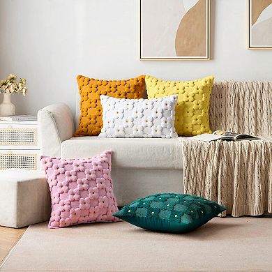 Decorative Pillow Covers Pack of 2 Cute Floral Embroidery Covers Flower Pattern Cushion Covers