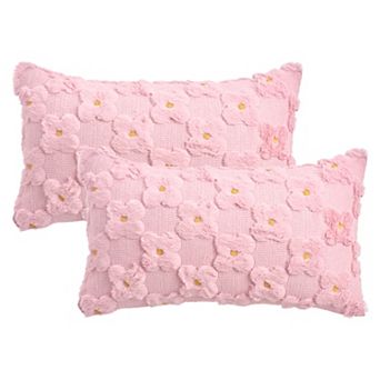 Decorative Pillow Covers Pack of 2 Cute Floral Embroidery Covers Flower Pattern Cushion Covers