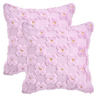 Decorative Pillow Covers Pack of 2 Cute Floral Embroidery Covers Flower Pattern Cushion Covers