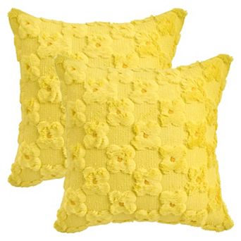 Decorative Pillow Covers Pack of 2 Cute Floral Embroidery Covers Flower Pattern Cushion Covers