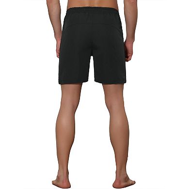 2 Packs Men's Solid Color Elastic Waistband Lightweight Swimwear Shorts