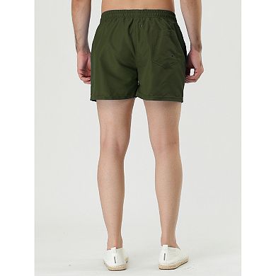 2 Packs Men's Summer Drawstring Waist Solid Color Mesh Lining Swimming Board Shorts