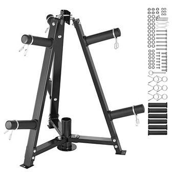 Weight Plate Tree Rack for 2-Inch Plates, 300 lbs Capacity Storage Stand, Black