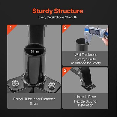 Weight Plate Tree Rack for 2-Inch Plates, 300 lbs Capacity Storage Stand, Black