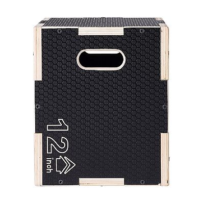 3-in-1 Plyo Jump Box 16/14/12" Wooden Agility Training Box