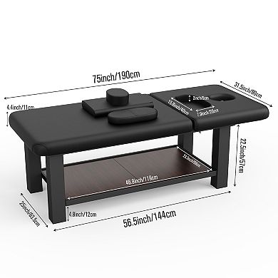 Massage Table Square Leg , Adjustable Capacity with Storage,Professional Spa Table
