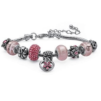 PalmBeach Jewelry Birthstone Silvertone Bali-Style Bracelet 8"