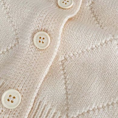 Spring and Autumn Kids Girls Argyle Pattern Long Sleeves Cardigan and Pants Clothing Set