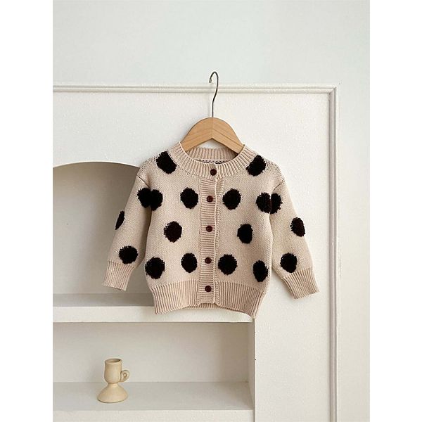 MyKids-USA® Children Polka Dots Knitted Cardigan For Spring Sweater
