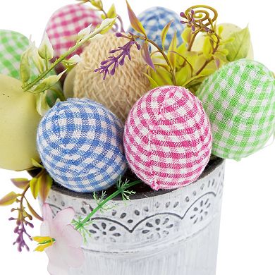 Northlight 7 Inch Artificial Easter Egg Spring Potted Floral Arrangement