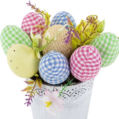 Northlight 7 Inch Artificial Easter Egg Spring Potted Floral Arrangement