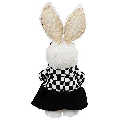 Northlight 10 Inch Rabbit Figurine with Checkered Dress Table Decor
