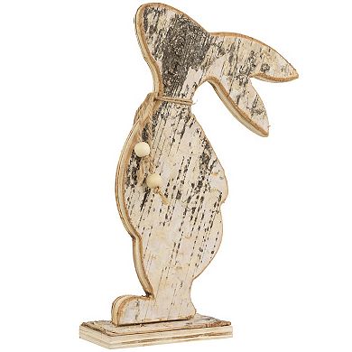 Northlight 12 Inch Rustic Wooden Rabbit Silhouette Table Decor