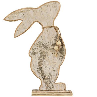 Northlight 12 Inch Rustic Wooden Rabbit Silhouette Table Decor