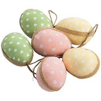 Northlight 6 pc Fabric Easter Egg Christmas Ornament Set