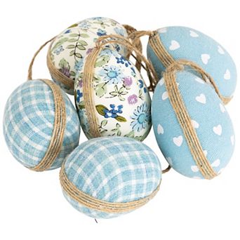 Northlight 6 pc Fabric Easter Egg Christmas Ornament Set