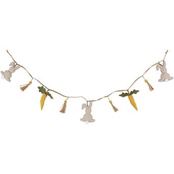 Northlight 3.5-ft. Fabric Rabbits & Carrots Easter Garland