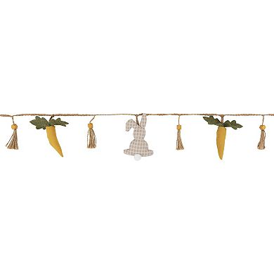 Northlight 3.5-ft. Fabric Rabbits & Carrots Easter Garland