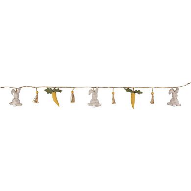 Northlight 3.5-ft. Fabric Rabbits & Carrots Easter Garland