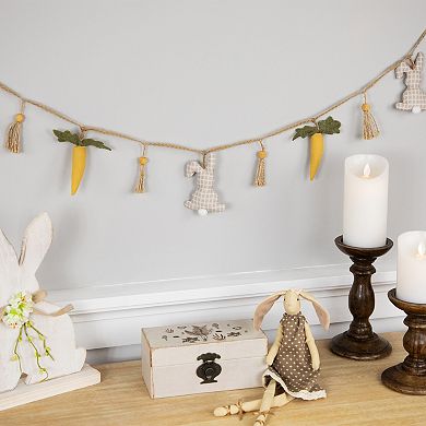 Northlight 3.5-ft. Fabric Rabbits & Carrots Easter Garland