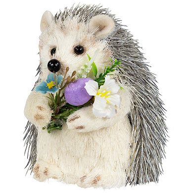 Northlight 5 Inch Hedgehog Floral Easter Figurine Table Decor