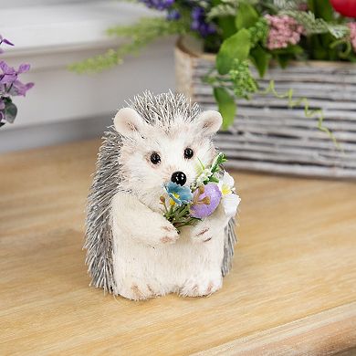 Northlight 5 Inch Hedgehog Floral Easter Figurine Table Decor