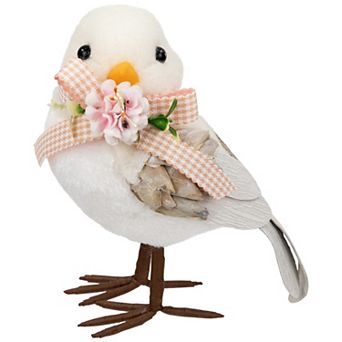 Northlight 7 Inch Plush Bird with Gingham Bow Figurine Table Decor